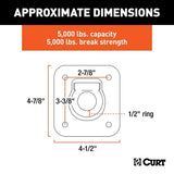 83600 1-1/2-in x 1-1/2-in Recessed Tie-Down Ring (5000-lb, Clear Zinc)