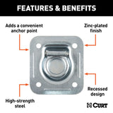 83600 1-1/2-in x 1-1/2-in Recessed Tie-Down Ring (5000-lb, Clear Zinc)