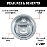 83710 1-1/8-in x 1-5/8-in Recessed Tie-Down Ring (1000-lb, Clear Zinc)