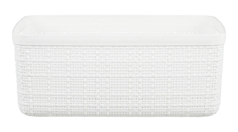 Small Jute Weave Nesting Storage Basket, White V5100