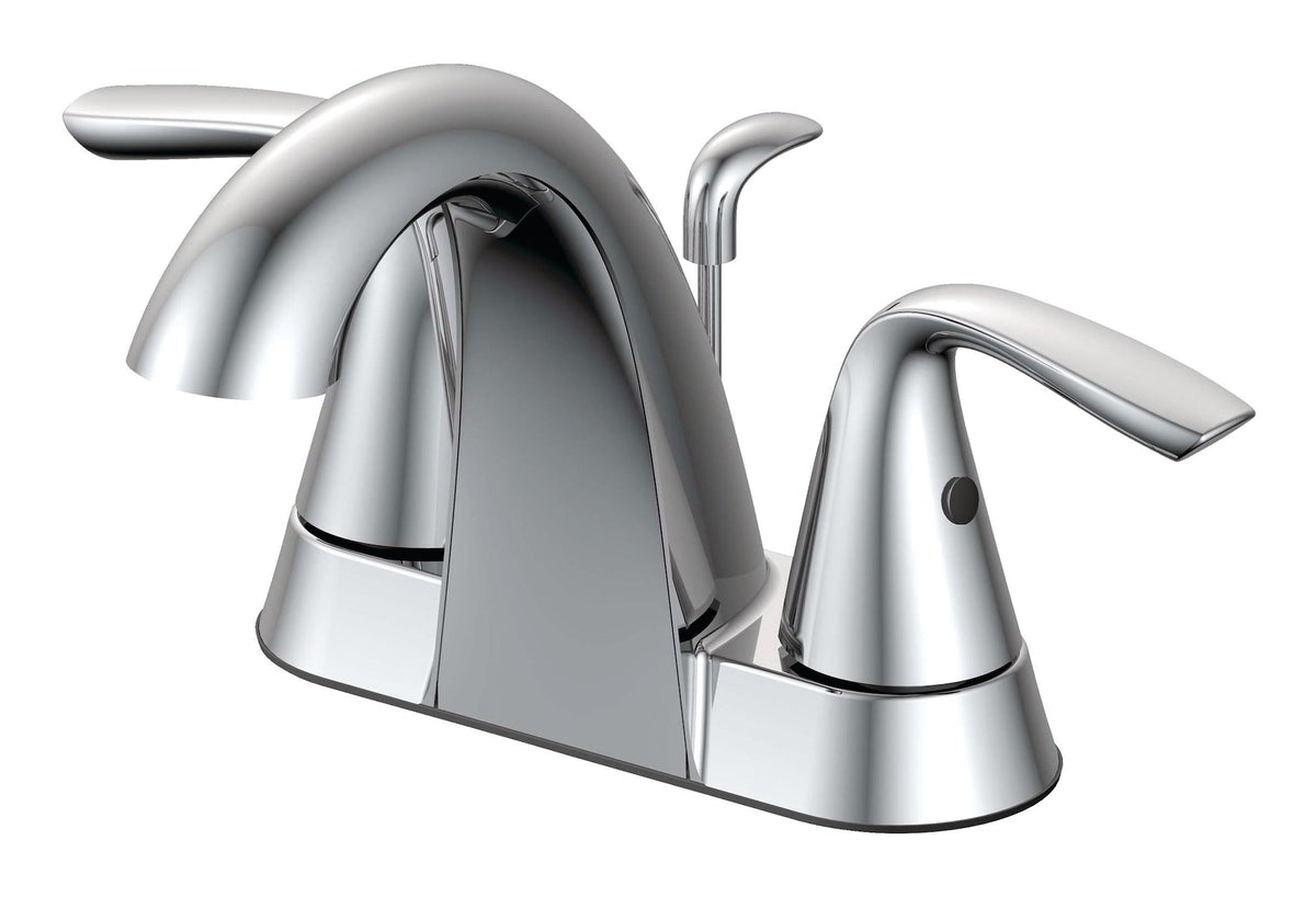 Gallant Double Handle 4-in Centreset Bathroom Sink Faucet with Pop-up Drain, Chrome