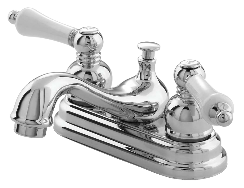 Sheridan Double Handle 4-in Centreset Bathroom Sink Faucet with Pop-Up Drain, Chrome S8034