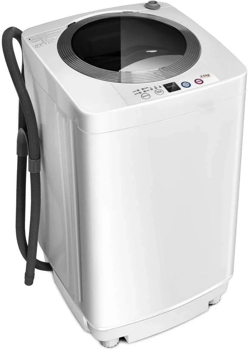 Portable Washing Machine, Full Automatic Washer and Dryer Combo, with Built-in Pump Drain 8 LBS Capacity Compact Laundry Washer Spin Dryer for Apartment RV Dorm U8376