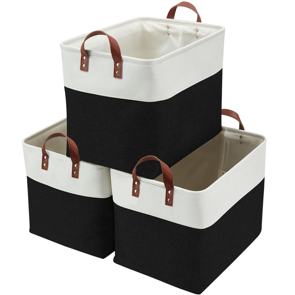 Jumbo Foldable Storage Basket, 42-L, 3-pk, Black