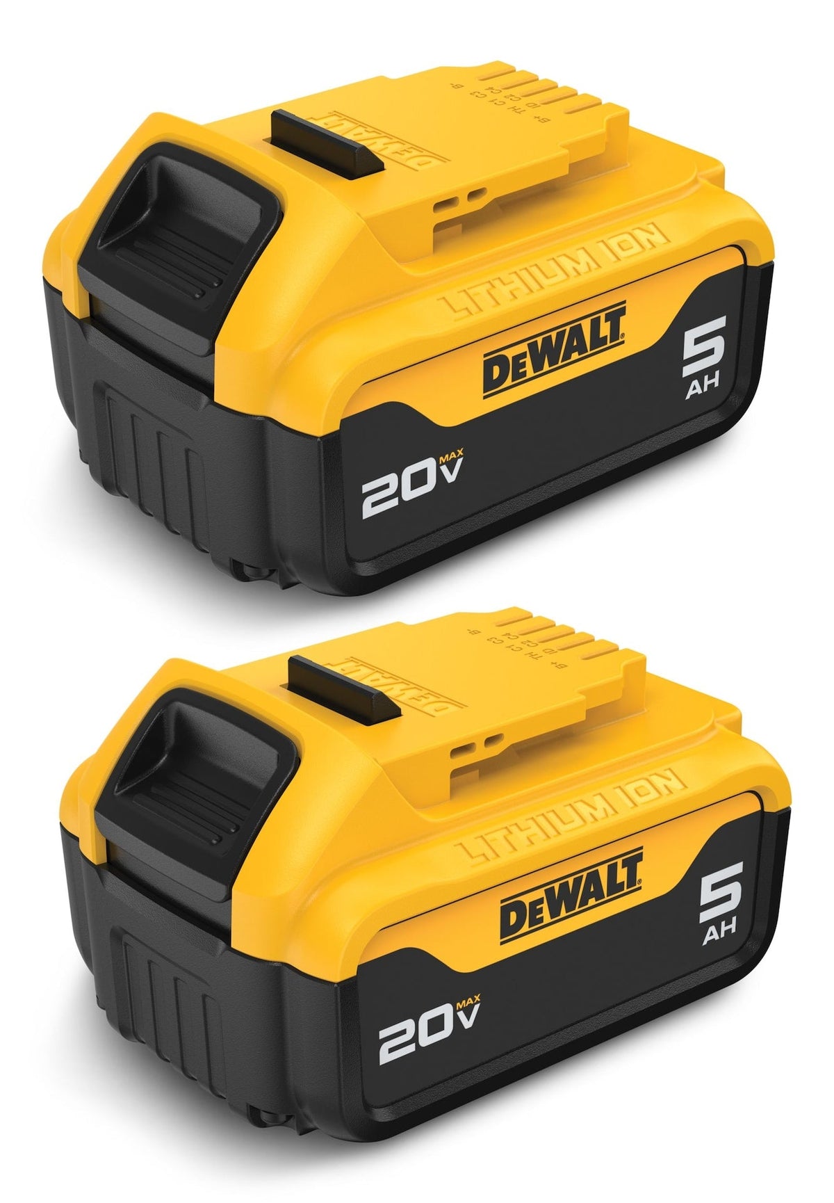 DCB205-2 20V MAX Lithium-Ion 5.0Ah Battery Pack with LED Fuel Gauge, 2-pk