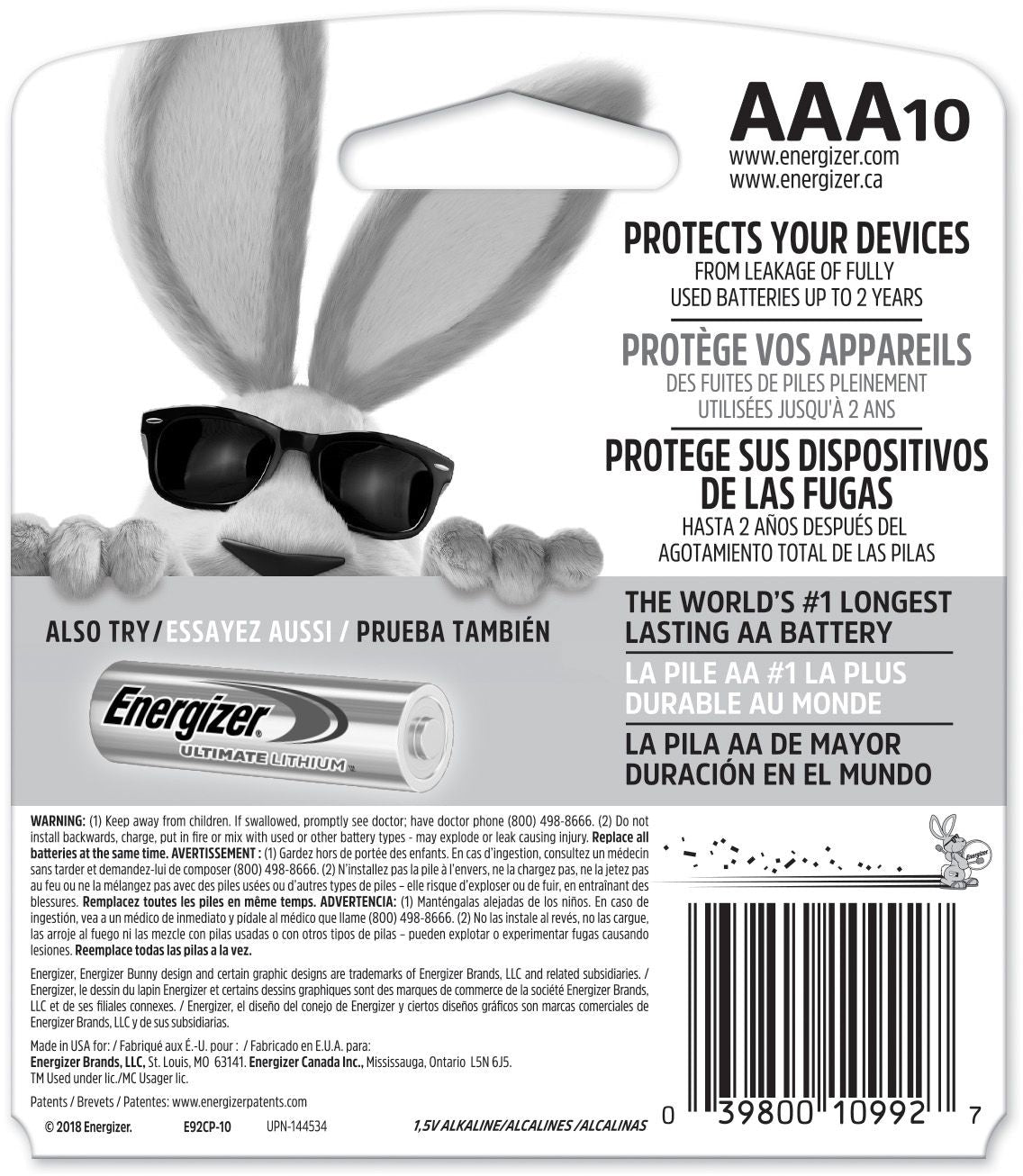 Max 10-pk AAA Alkaline Batteries, Long Lasting, All Purpose