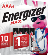 Max 4-pk AAA Alkaline Batteries, Long Lasting, All Purpose
