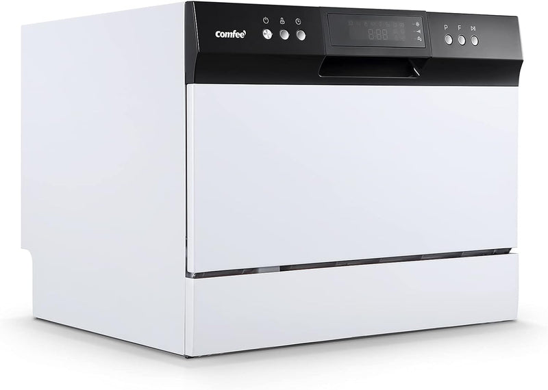 Desktop dishwasher, Energy Star portable dishwasher, 6 dish settings, small dishwasher with 8 washing programs, high-speed operation, baby care, energy-saving and glass material, dormitory dishwasher, RV and apartment dishwasher H1046