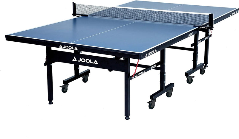 Professional-grade medium-density fiberboard indoor table tennis table, equipped with a quick-locking table tennis net and a stand set - assembled in 10 minutes easily - of high quality - foldable, with a single-player playing mode J8090