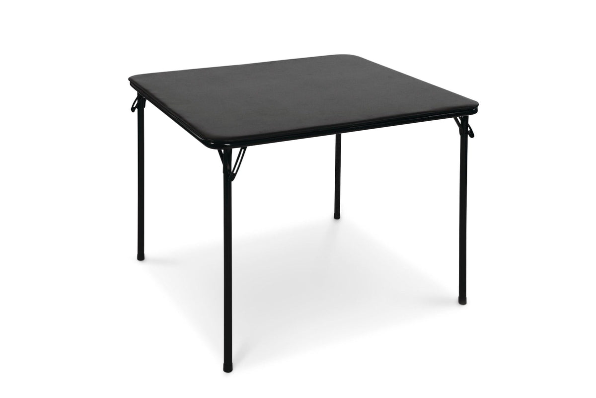 34-in x 34-in Portable Vinyl Top Metal Folding Card Game/Activity Table, Black