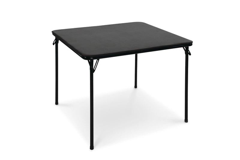 34-in x 34-in Portable Vinyl Top Metal Folding Card Game/Activity Table, Black S5670