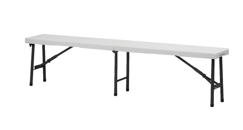 6-ft Portable Indoor/Outdoor Plastic & Metal Centre Folding Bench, White W6395