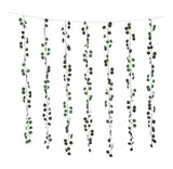 Outdoor 12-Strand Warm White LED Curtain String Lights with Eucalyptus Leaves, 11.48-ft