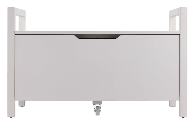 Pull-Out Storage Bench with Cut-out Handles, 36 x 17 x 22-in, White I4589