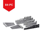 Bit Socket Set, 84-pc, SAE/Metric
