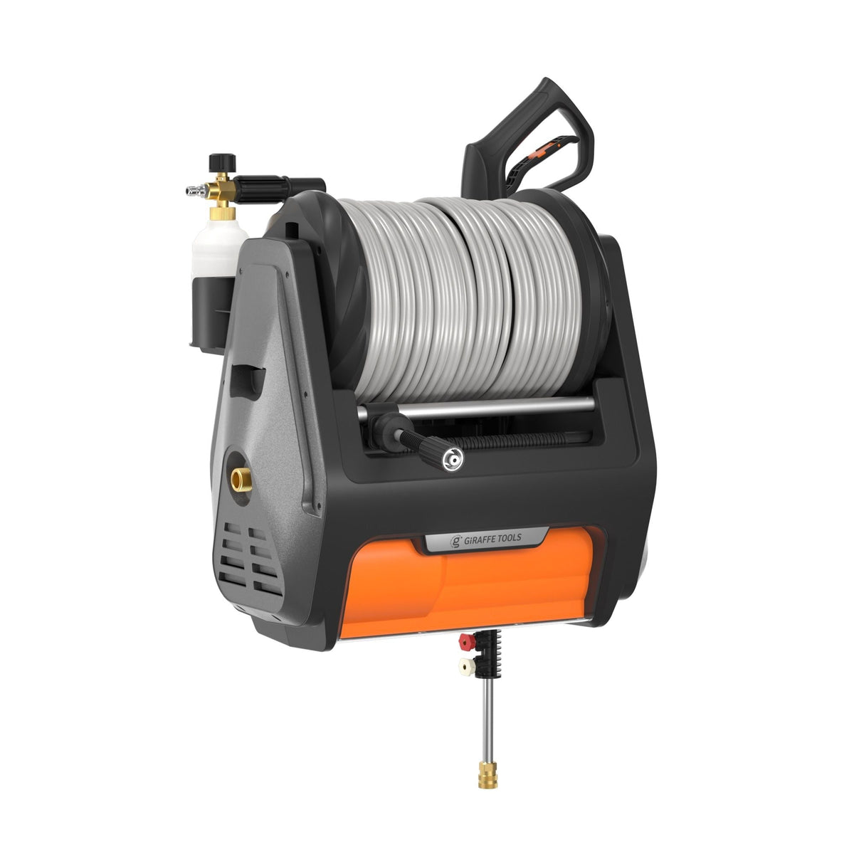 Grandfalls Pro Wall Mounted 2700 PSI 1.6 GPM Brushless Retractable Electric Pressure Washer with 100-ft Hard Hose