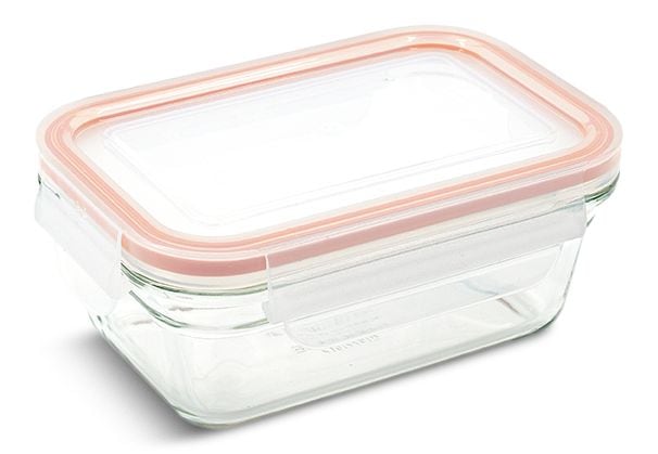 Rectangle Glass Food Storage Container with Airtight Seal, 470-mL M6349