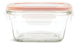 Square Glass Food Storage Container with Leakproof Lid, 405-mL