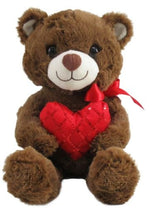 Valentine's Day 12-in Brown Bear with Heart Plush