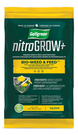 Nitrogrow+ Bio-Weed & Feed Lawn Fertilizer, 11-00-00, 9-kg