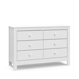 Noah 6-Drawer White Interlocking Double Dresser/Chest