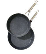 Heritage The Rock Frying Pan, Non-stick, Dishwasher & Oven Safe, 26cm & 30cm, Black, 2-pk