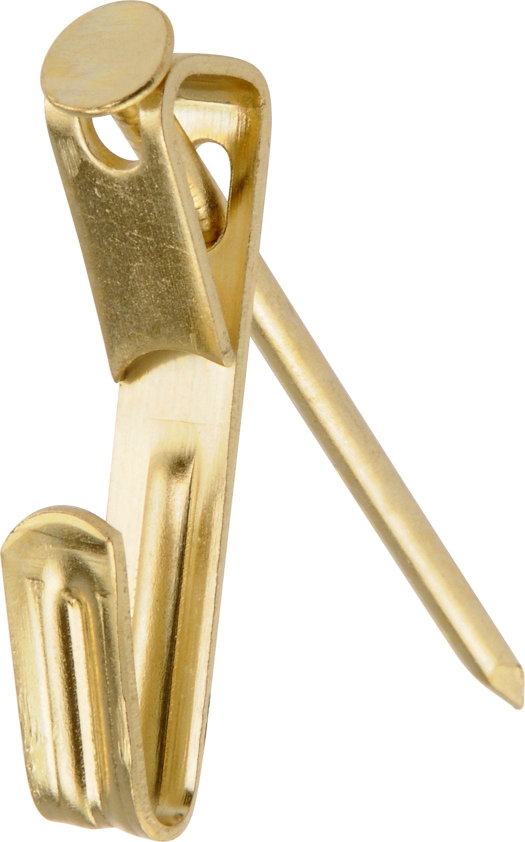 Conventional Picture Hanger, For DrywAll and Paster WAll, 50-lb Capacity, Brass Plated