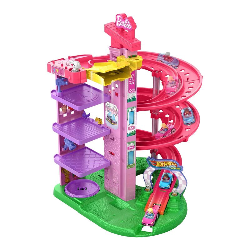 Racerverse Toy Vehicle Track Set with 2 1:64 Die-Cast Vehicles and Figures P7990