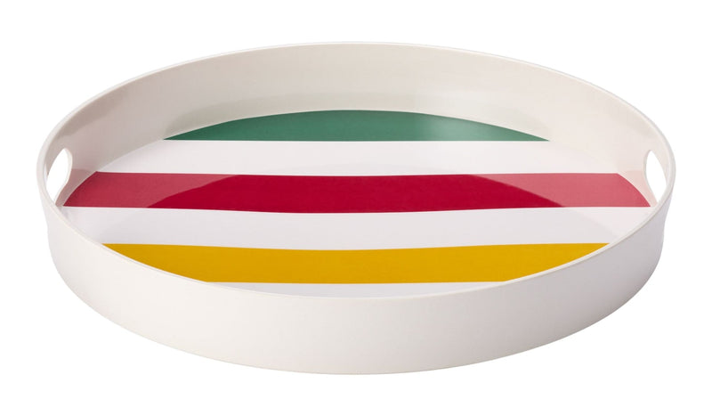 Stripes Round Melamine Tray, Multi-Coloured S8334