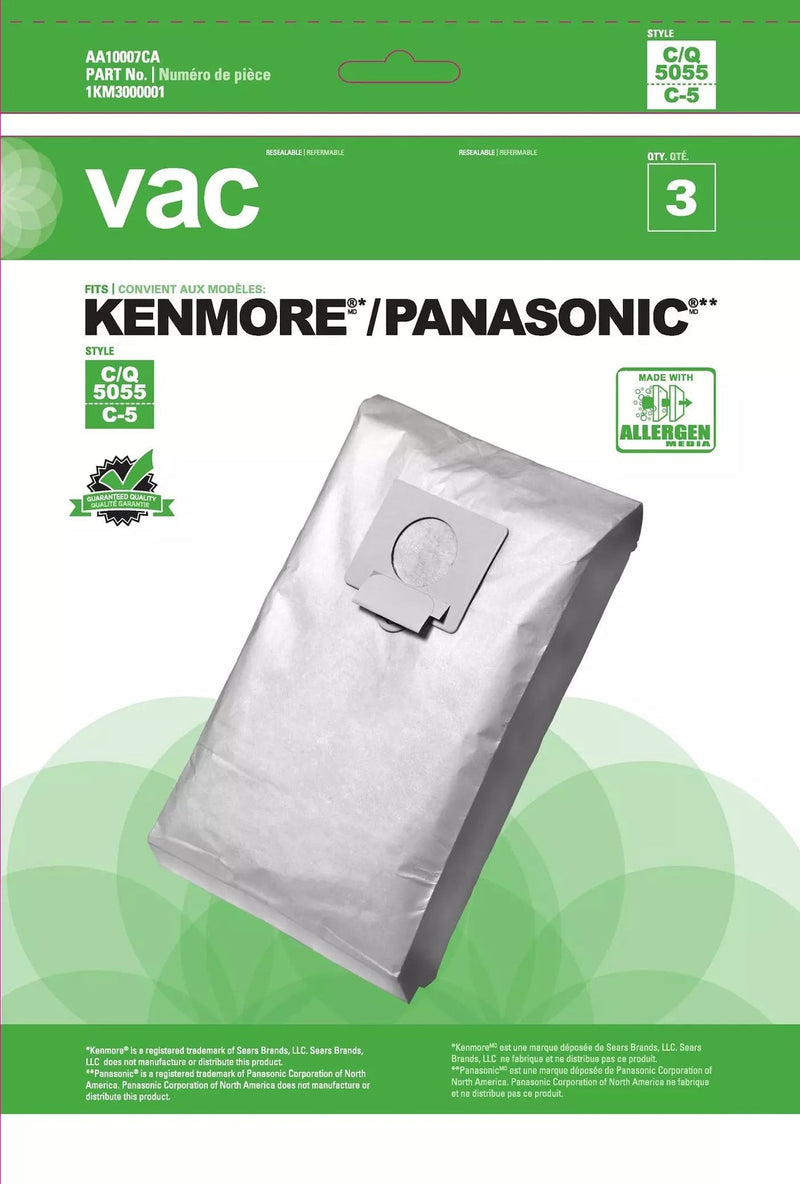 5055 & C5 Replacement Vacuum Cleaner Bags, 3-pk D6665