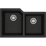 Urban Undermount Granite Double Bowl Kitchen Sink, 30.69-in x 19.69-in x 8.63-in, Onyx