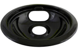 Laser 62243 Porcelain Stove Drip Pan with Trim Ring, Dishwasher Safe, Black, 6-in