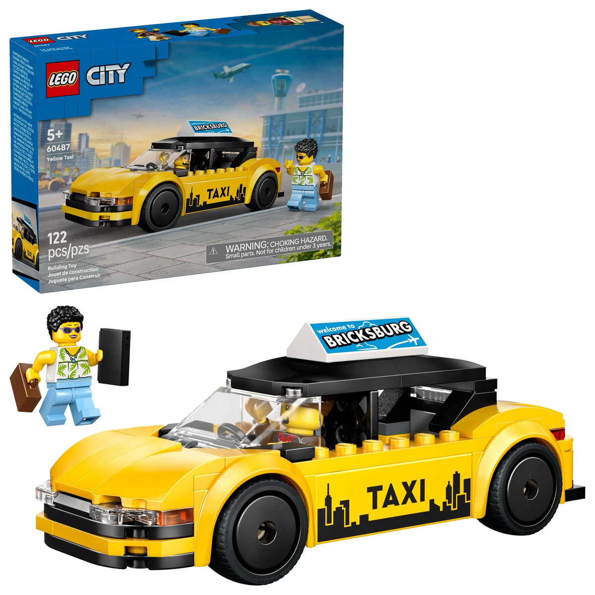 City Yellow Taxi Building Set - 60487, 122-pcs, Ages 5+