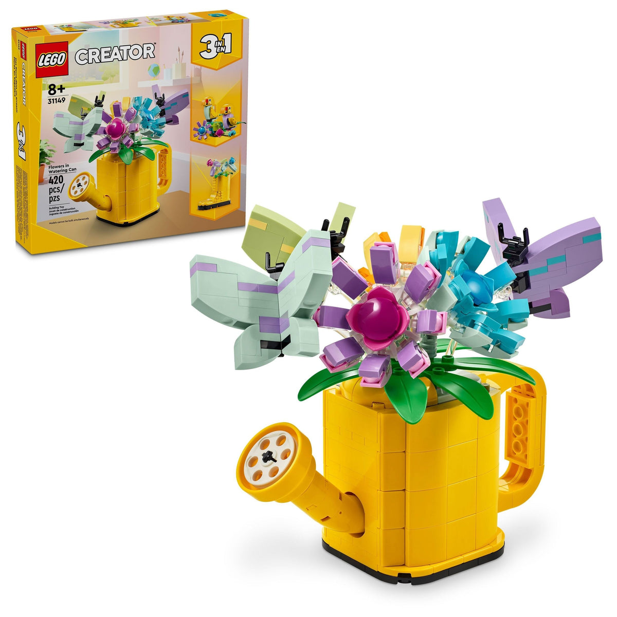 Creator 3-in-1 Flowers in Watering Can - 31149, 420-pcs, Ages 8+