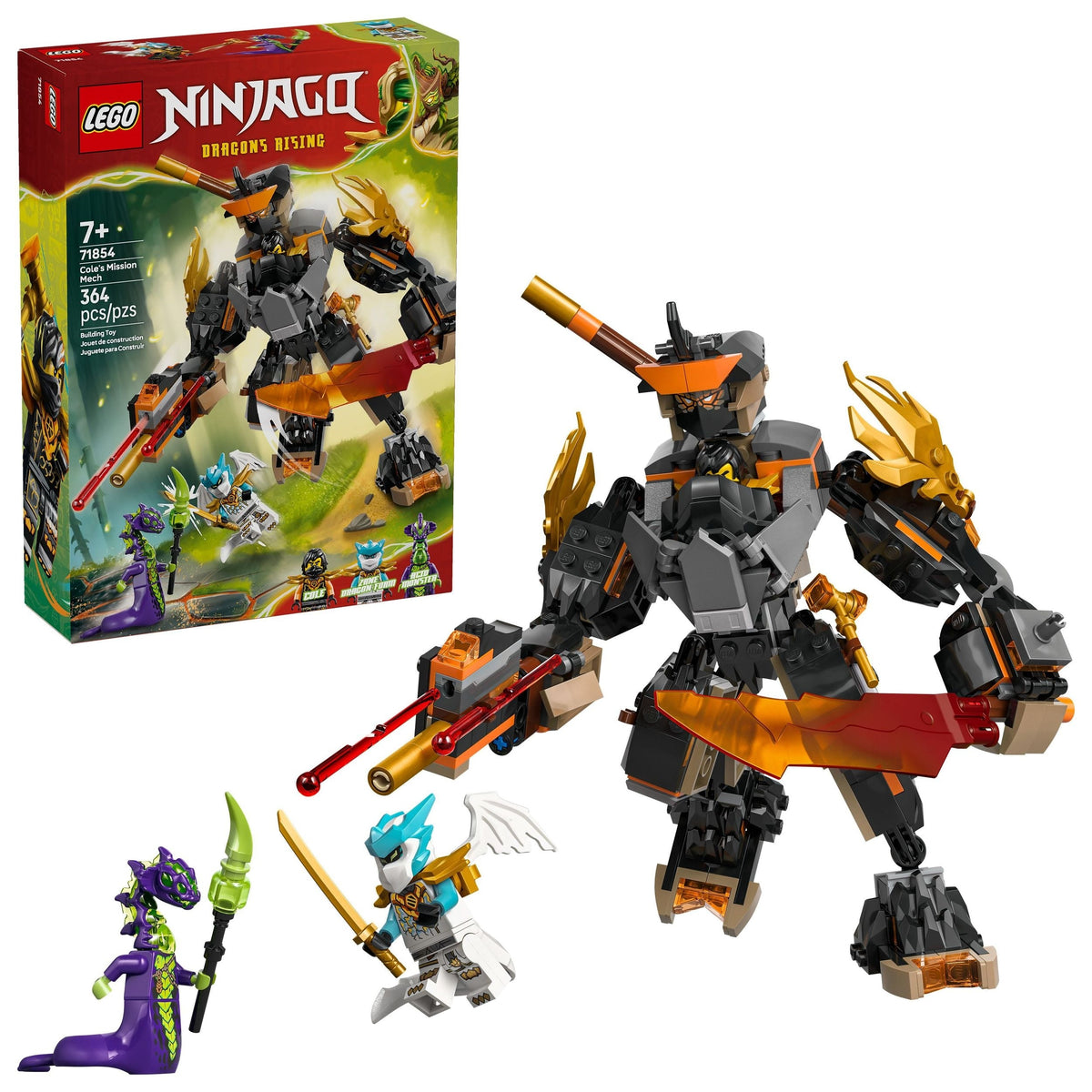 Cole’s Mission Mech & Dragon Zane - 71854, 364-pcs, Ages 7+