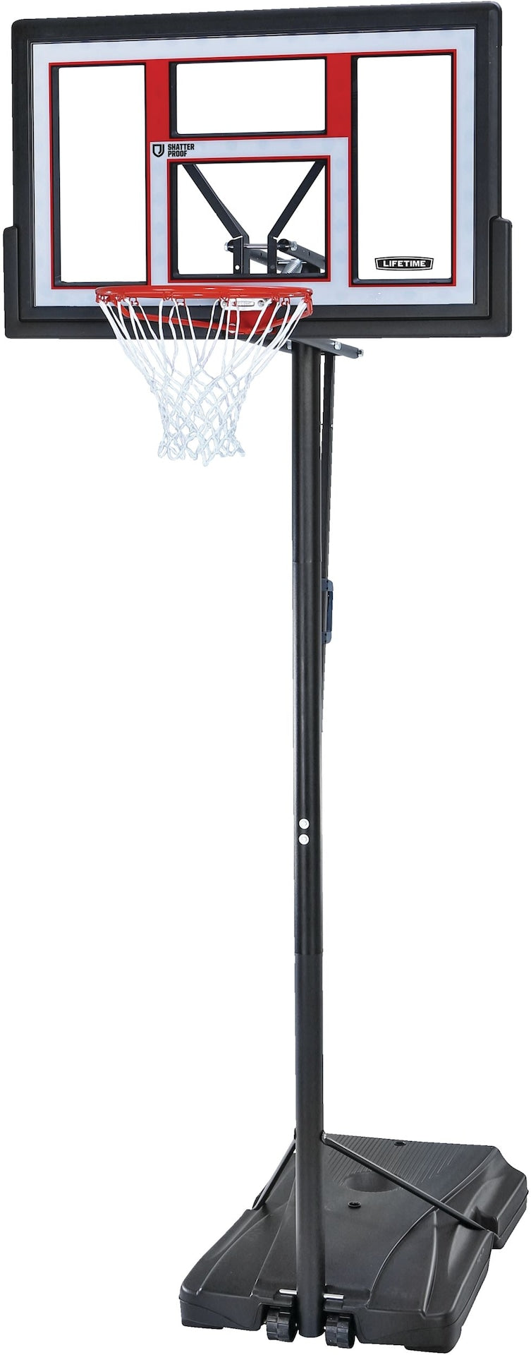 Portable Adjustable Basketball Backboard, Hoop & Net System, 50-in R508