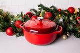 Lodge Enamel Cast Iron Dutch Oven, Red, 6-qt