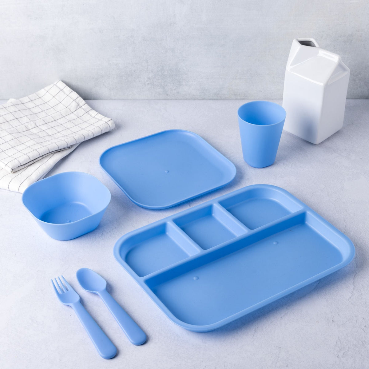 Manna Kids' Plastic Dinnerware Set, Serves 4, 24-pc, Dishwasher Safe