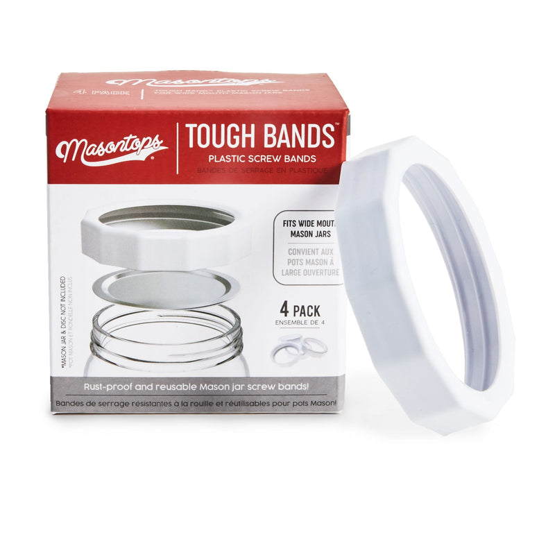 Wide Tough Screw Band for Jars, Rust-proof, 4-pk W3630