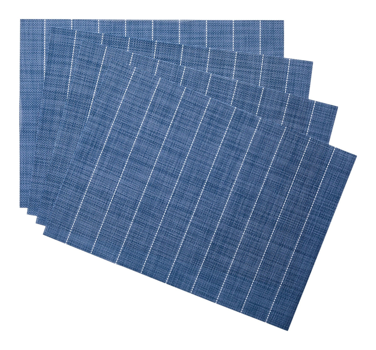 Blue Striped Woven Textilene Placemats, 13-in x 18-in, 4-pk