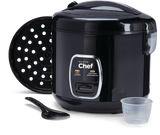 One-Touch Non-Stick Rice Cooker & Steamer, Black, 20 Cups