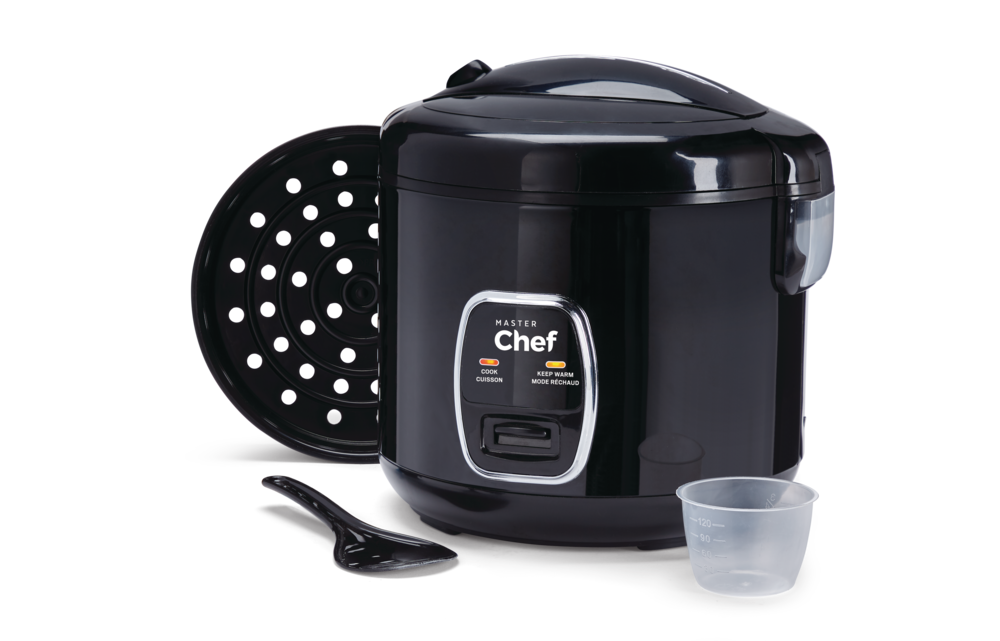 One-Touch Non-Stick Rice Cooker & Steamer, Black, 20 Cups