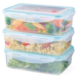 Plastic Food Storage Container Set with Snap Lid, 1-L, 6-pc