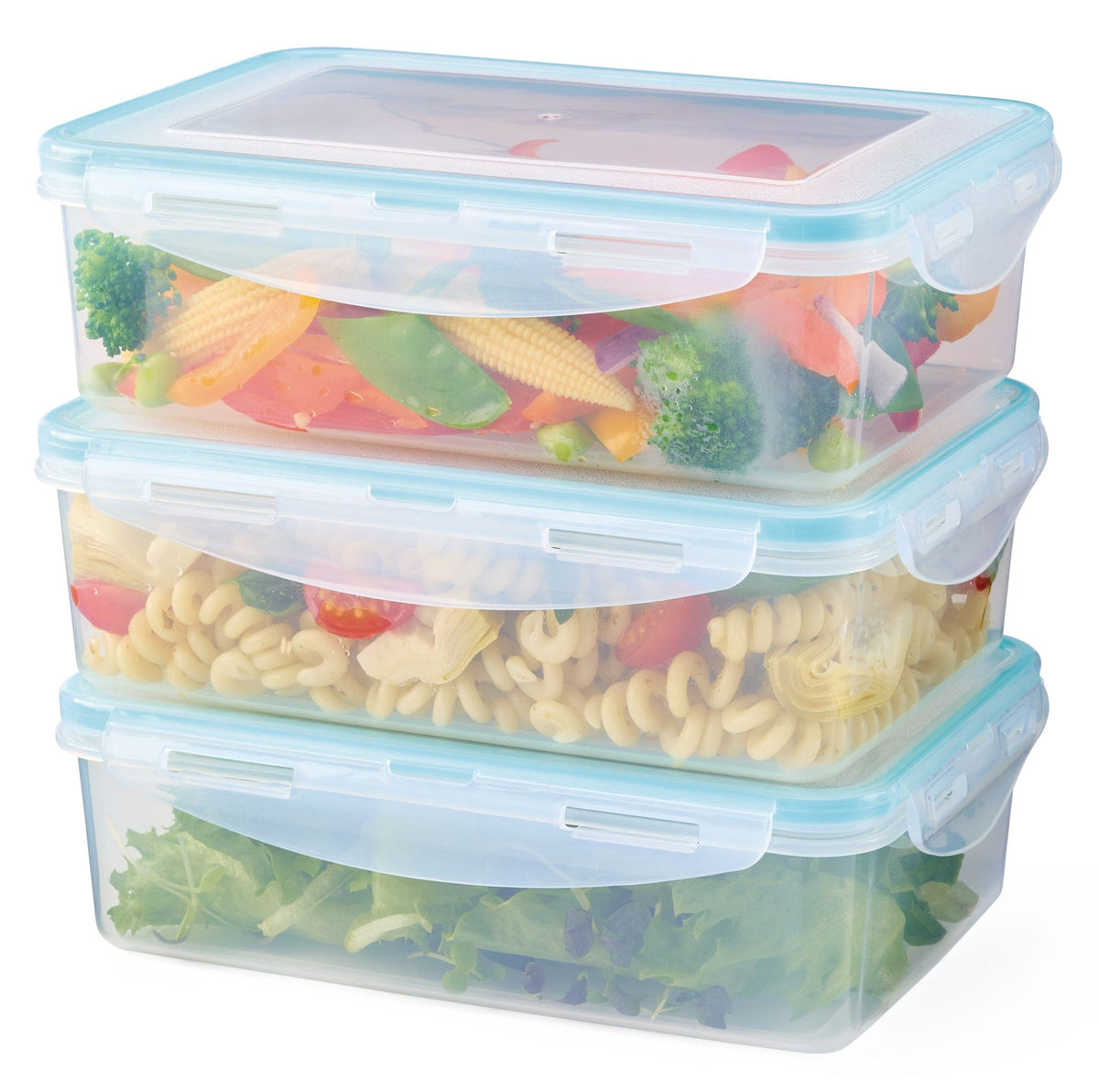 Plastic Food Storage Container Set with Snap Lid, 1-L, 6-pc