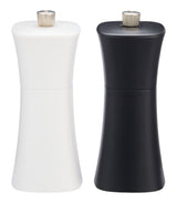 Plastic Salt & Pepper Grinder Set, Black & White