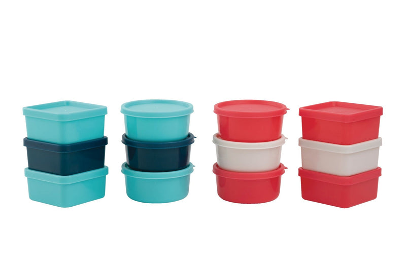 Stackable Mini Plastic Food Storage Container Set, 12 Count P2220