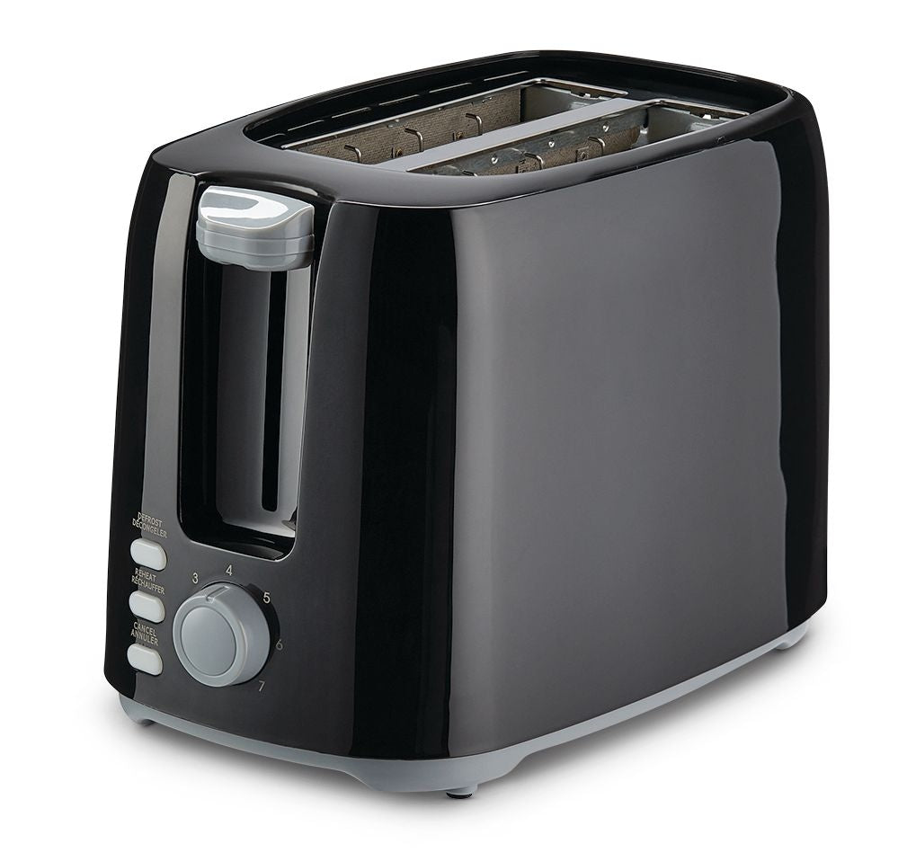 Wide Slots Toaster with 7 Settings, Black, 2-Slices
