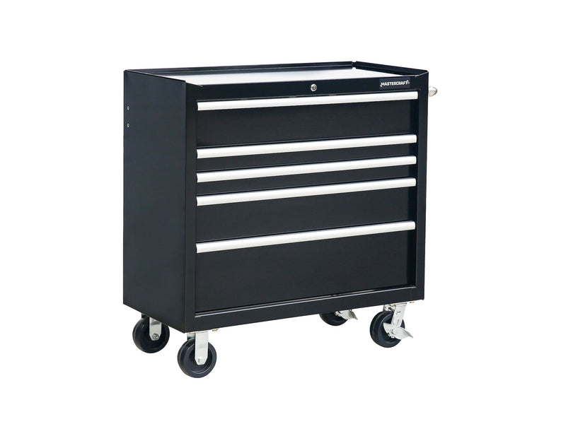 5-Drawer Powder-Coated Steel Tool Cabinet, Black, 36-in U5854
