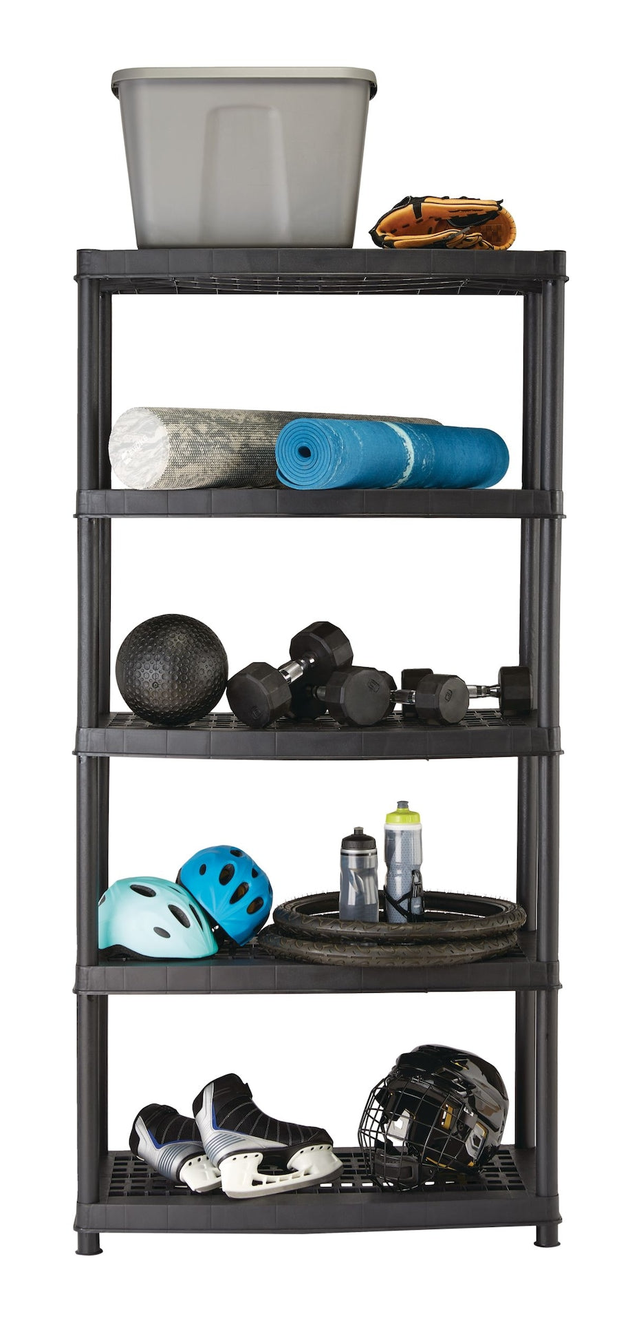 5-Shelf Resin/ Plastic Storage Rack/ Shelving Unit, 36 x 18 x 72-in