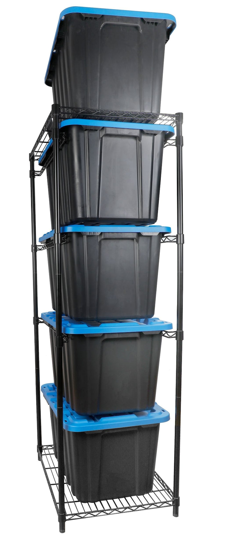 5-Tier Steel Tote Storage Rack, Black, Totes Not Included R3126